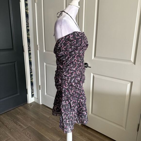 NWT Isabel Marant Étoile Ilanka Ruched Halter Ruffle Hem Dress Size 42 US 10 - Picture 4 of 9